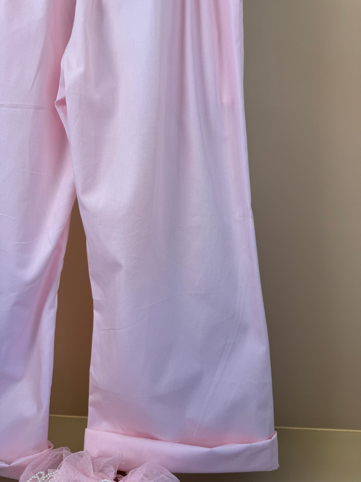 Calça Infantil Wide Leg Cinto de Flores Rosa - Luluzinha