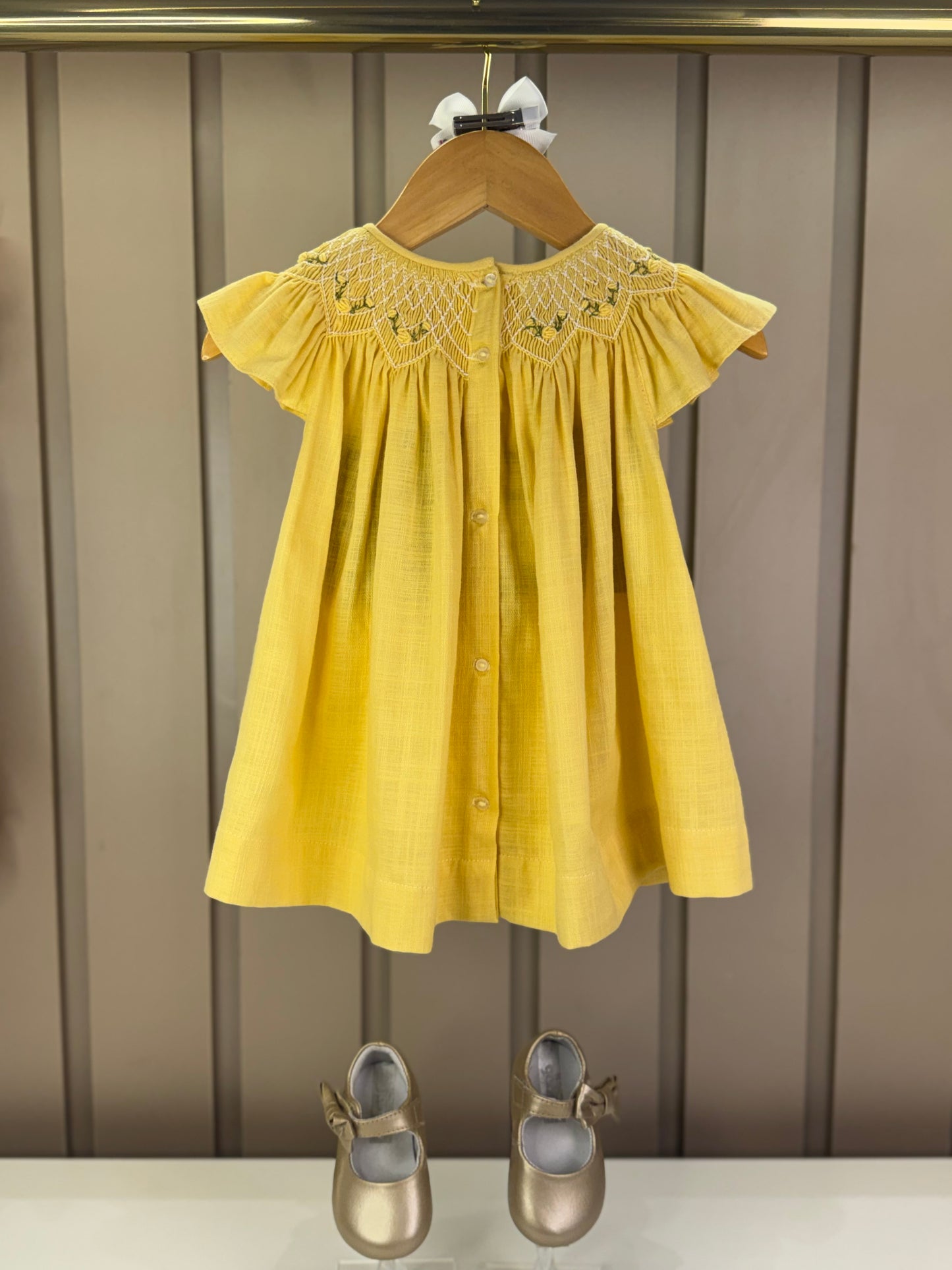 Batinha Bebê Algodão Bordado Serena Amarelo - Gracia