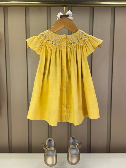 Batinha Bebê Algodão Bordado Serena Amarelo - Gracia