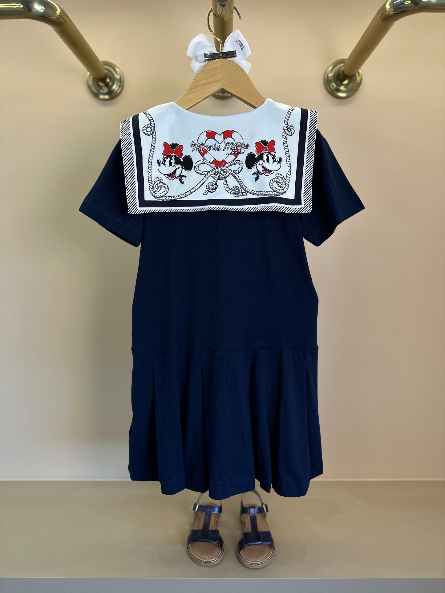 Vestido Infantil Minnie Lenço Navy Marinho - Animê