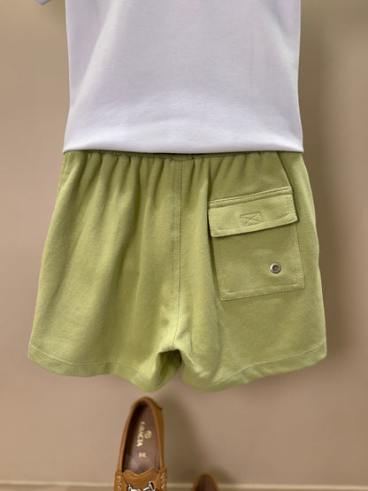 Shorts Infantil Piquet Cordão Verde - Dudes