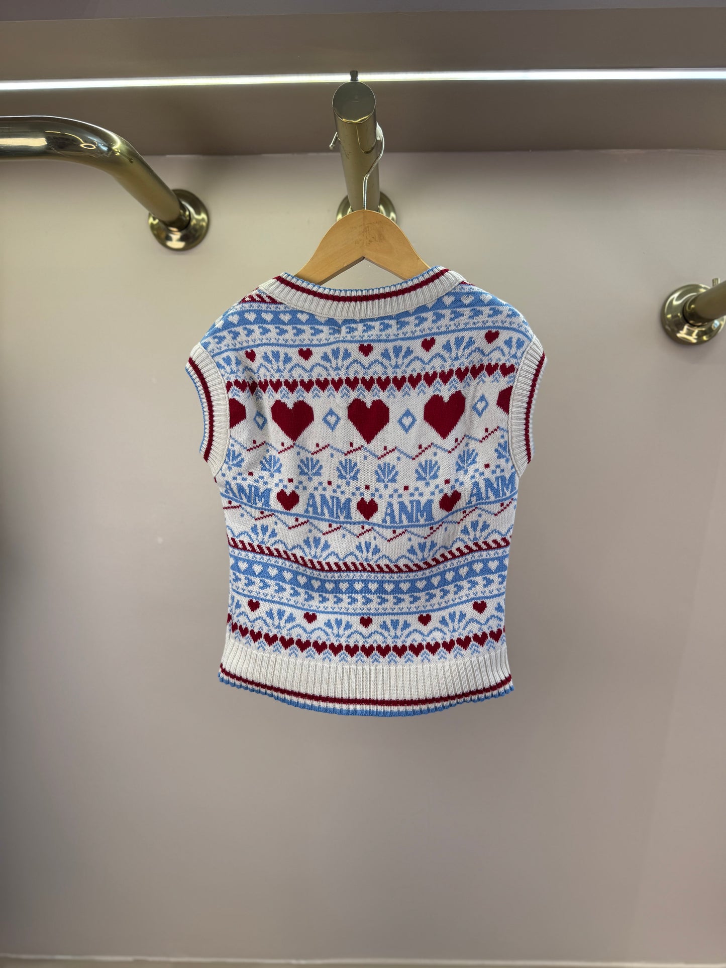 Colete Infantil Tricot Corações - Animê