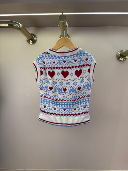Colete Infantil Tricot Corações - Animê