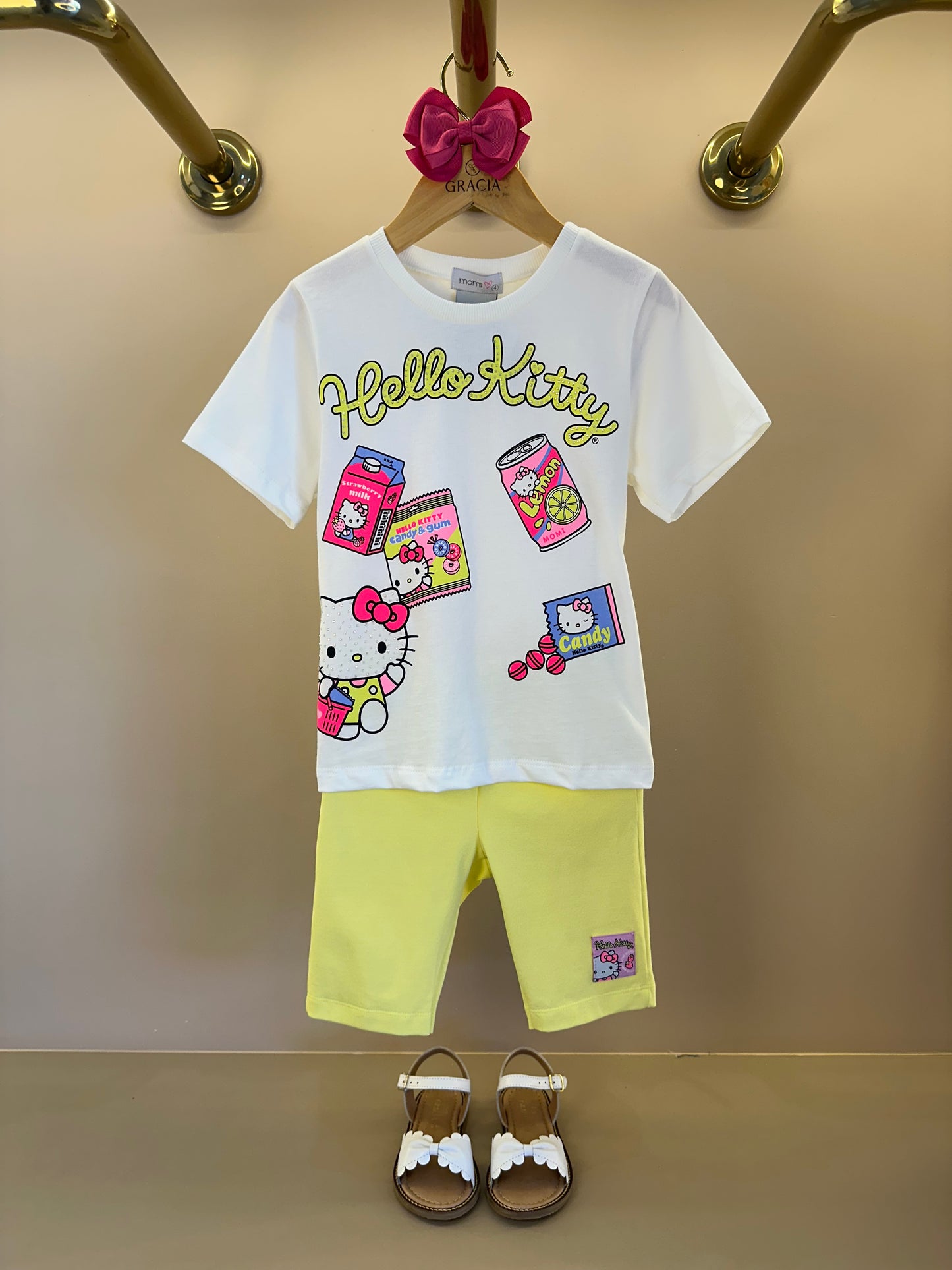 Conjunto Infantil Blusa Hello Kitty e Shorts Legging - Momi
