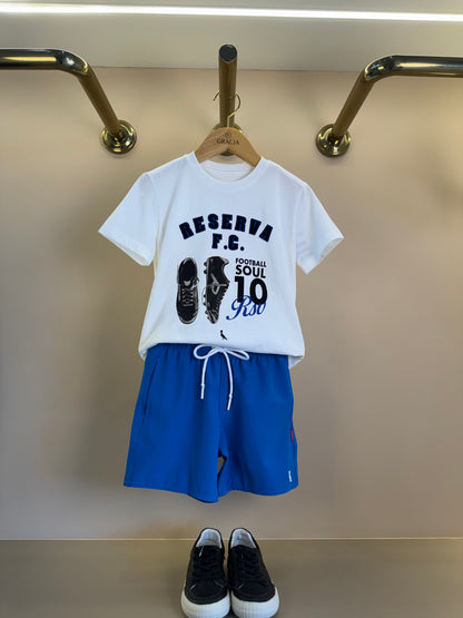 Shorts Infantil Praia Liso Basic Azul - Reserva Mini