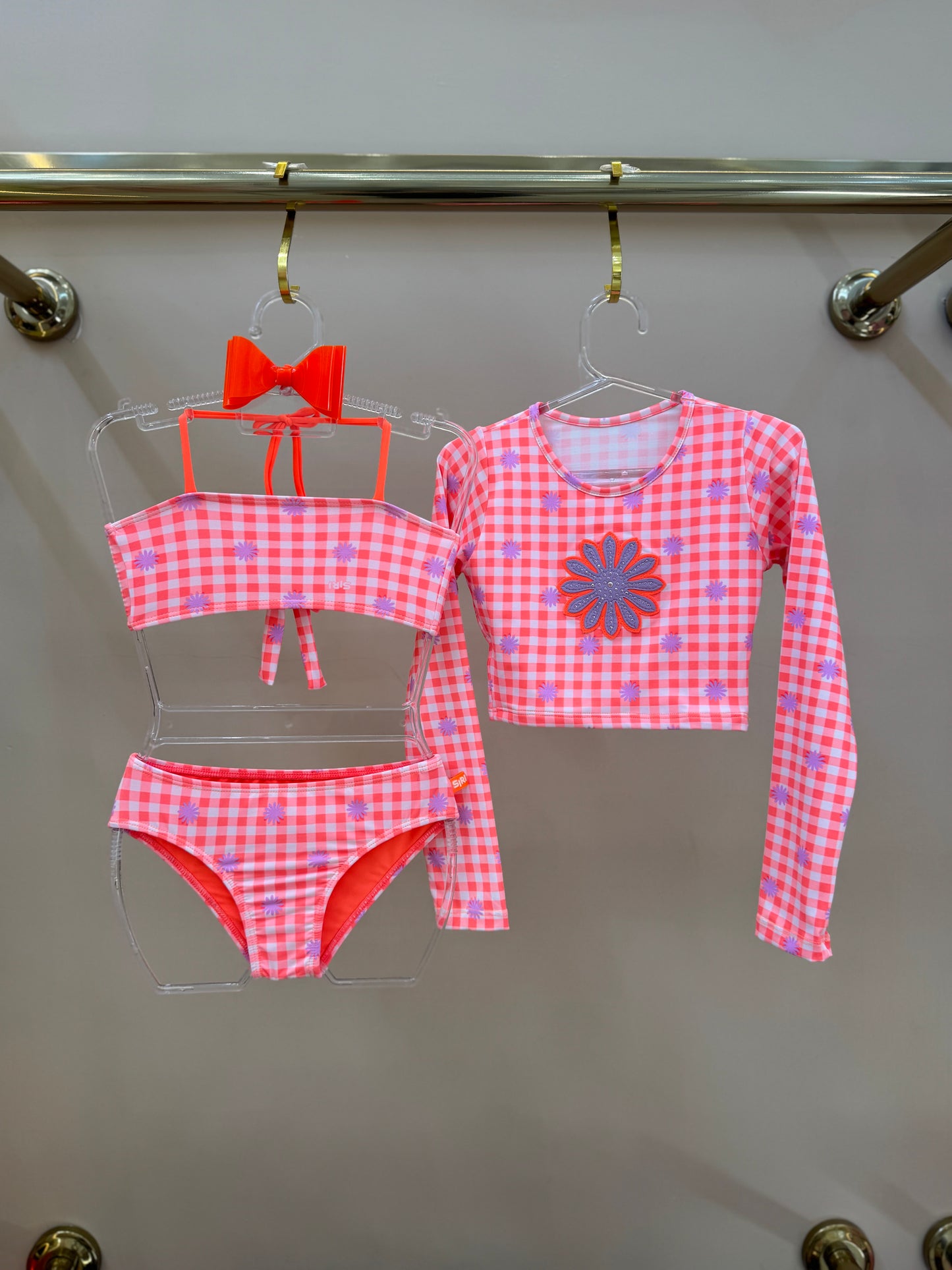 Biquíni Infantil Trio Cropped ML Lara Aplic Hot Est Piquenique - Siri Kids