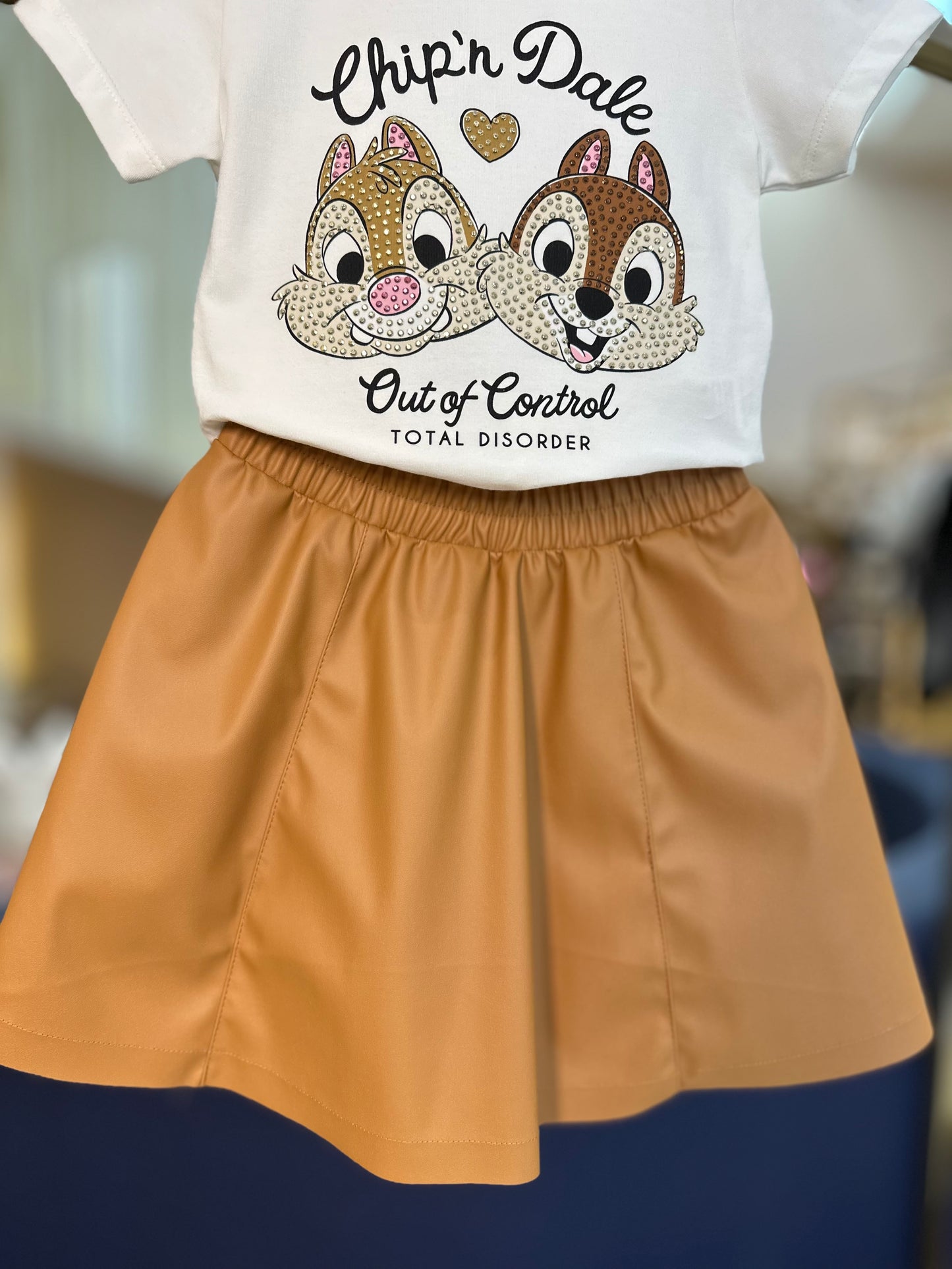 Saia Infantil Couro Tech Caramelo - Momi