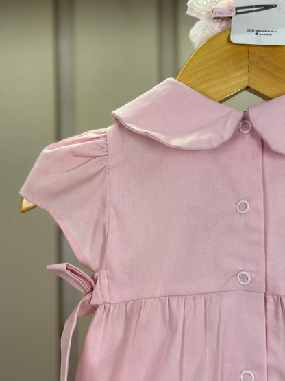 Romper Bebê Fofinho Algodão Manga Princesa Rendas Rosa Claro - Um Mais Um