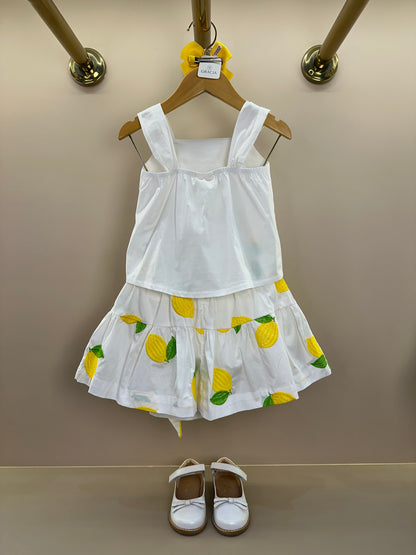 Conjunto Infantil Blusa Off e Saia Limões Soleil - Animê