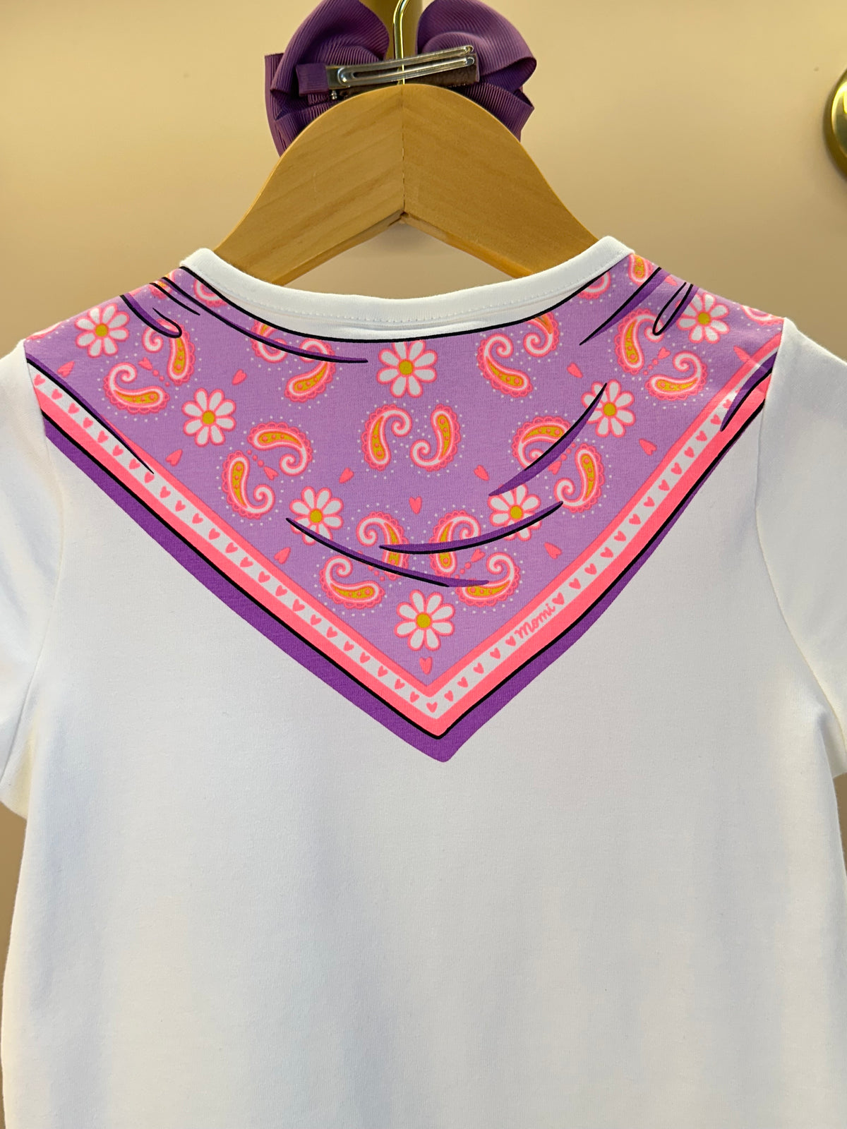 Blusa Infantil Lenço Estampado Amarrado Na Gola - Momi