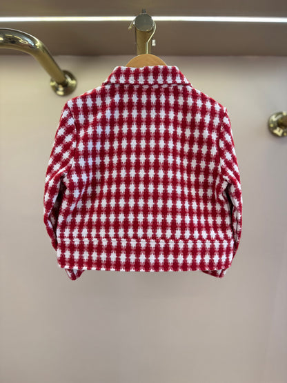 Casaco Infantil Conceito Tweed Xadrez Vermelho - Animê