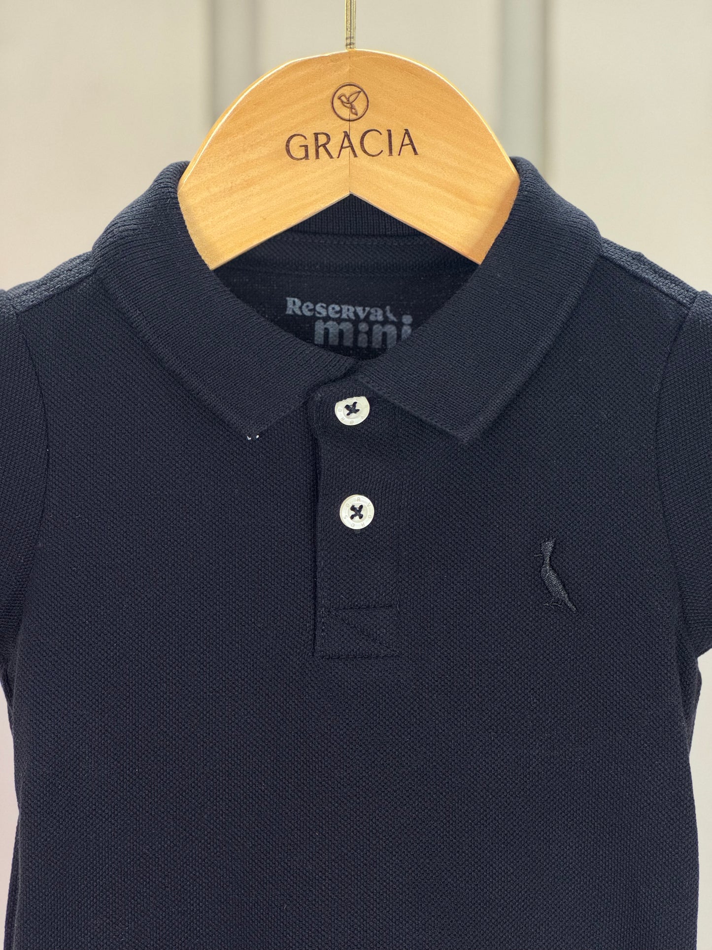 Polo Bebê Piquet Básica Preta - Reserva Mini