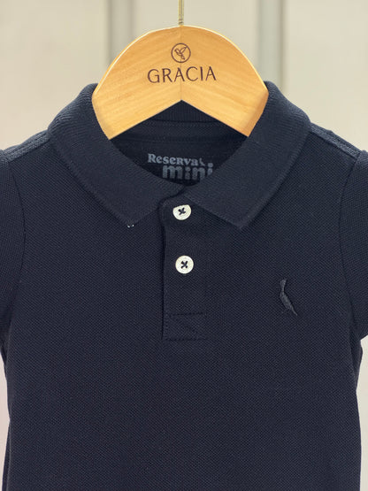Polo Bebê Piquet Básica Preta - Reserva Mini