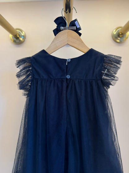 Vestido Infantil Trapézio Bonequinha Luxo Preto Laços Brancos - Petit Cherie