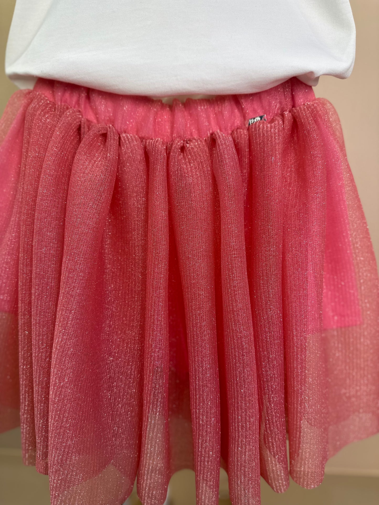 Conjunto Infantil Blusa Algodão e Saia Tule Coral - Beabá