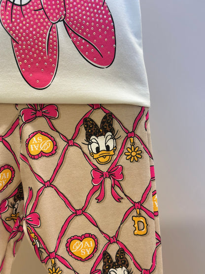 Conjunto Infantil Blusa MC e Legging Estampado Disney - Momi