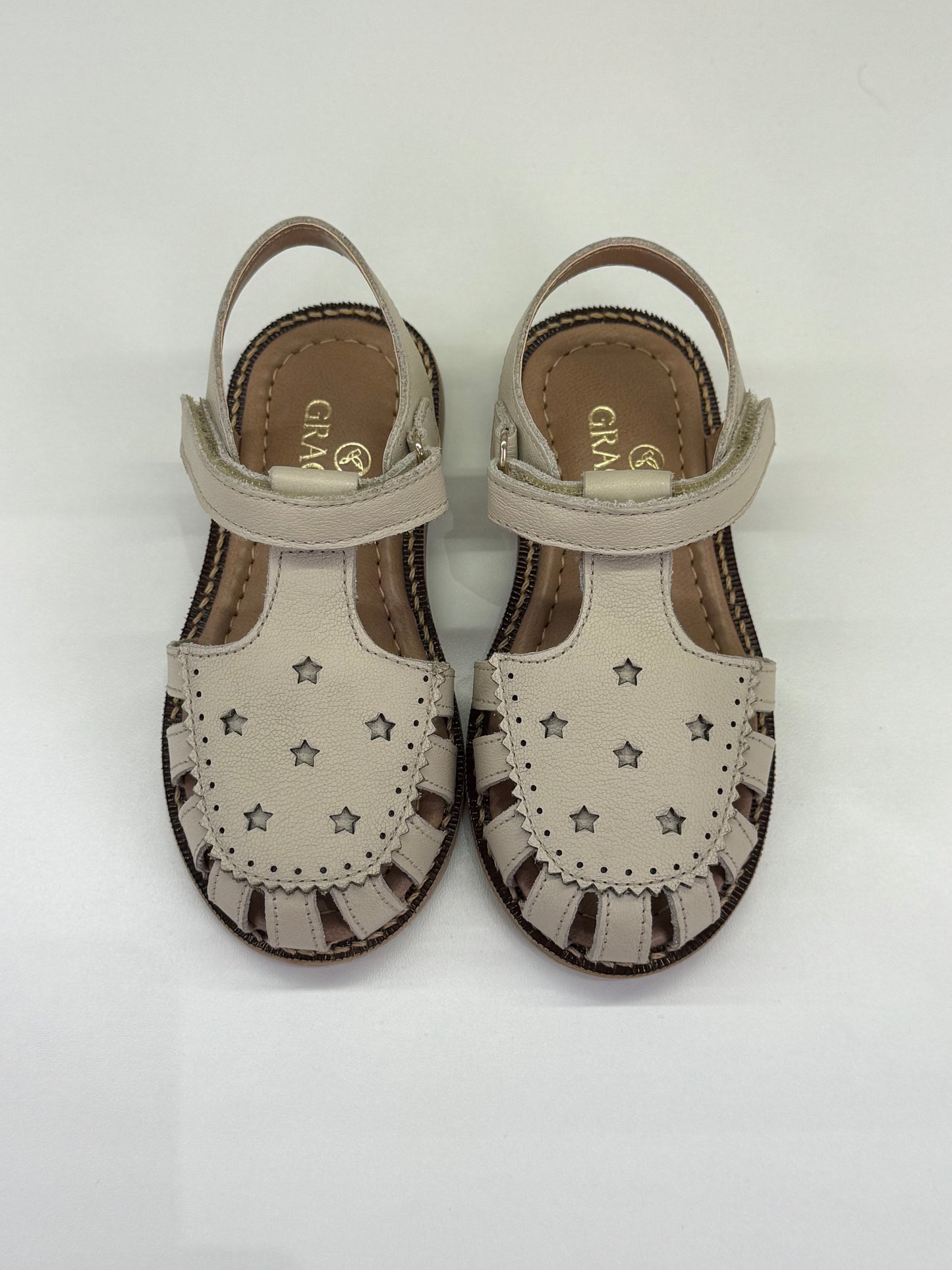 Sandália Infantil Couro Zara Off White - Gracia
