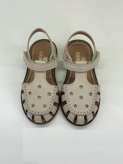 Sandália Infantil Couro Zara Off White - Gracia