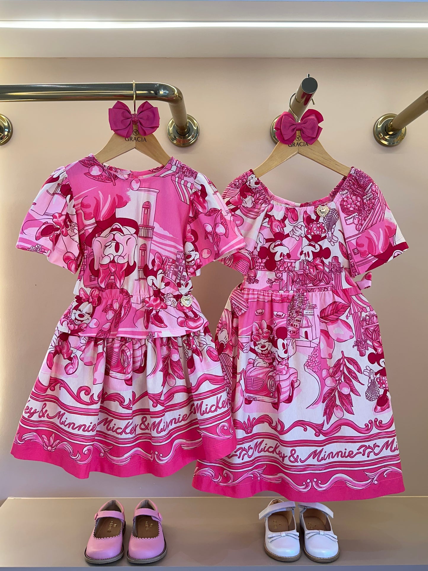 Vestido Infantil Barrado Minnie - Animê