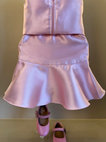 Conjunto Infantil Zibeline Strass Blusa e Saia Rosa - Petit Cherie