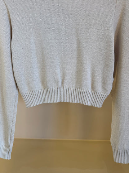 Blusa Teen Suéter Tricot Dog Tennista Bege - Two In