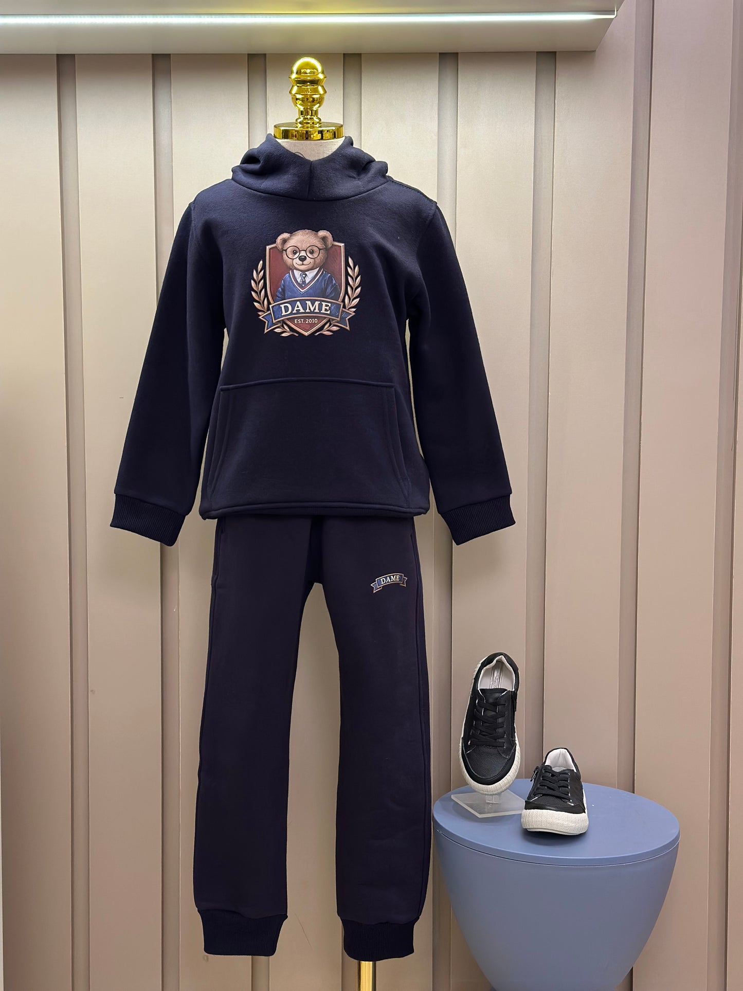 Conjunto Infantil Moletom Felpado Agasalho e Calça Teddy University Profundo - Dame