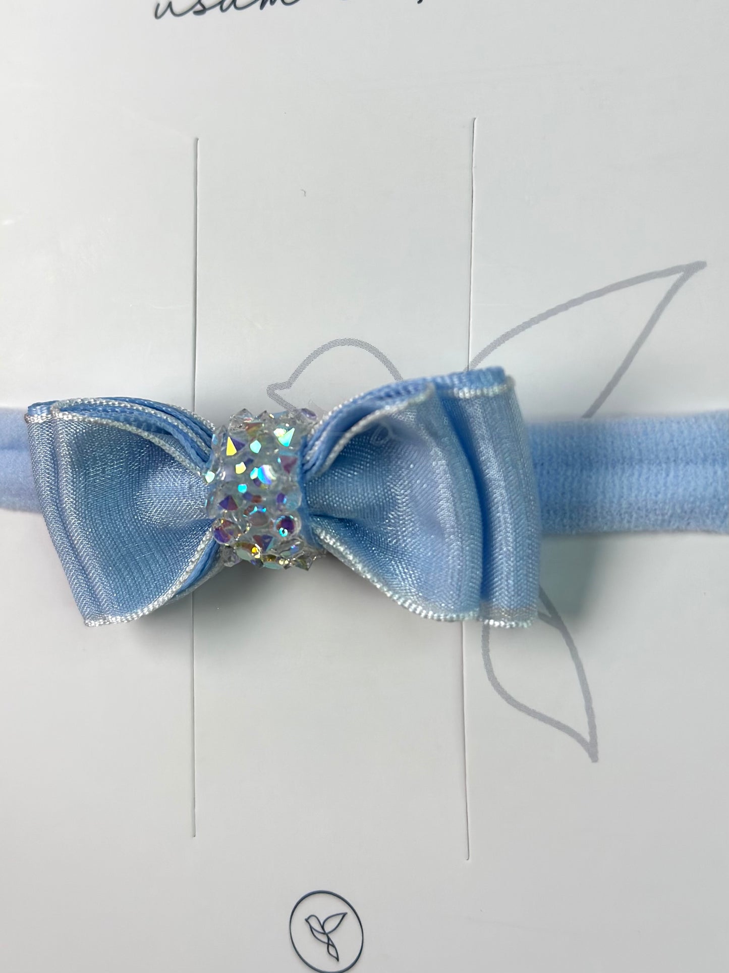 Faixinha Bebê Special Shine Organza Azul Claro - Gracia