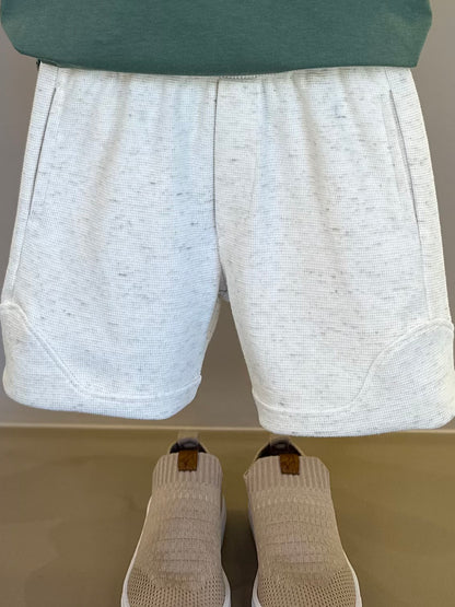 Conjunto Infantil Camiseta Algodão Teddy Chapéu Panama e Bermuda Moletom Algodão Linho - Dame