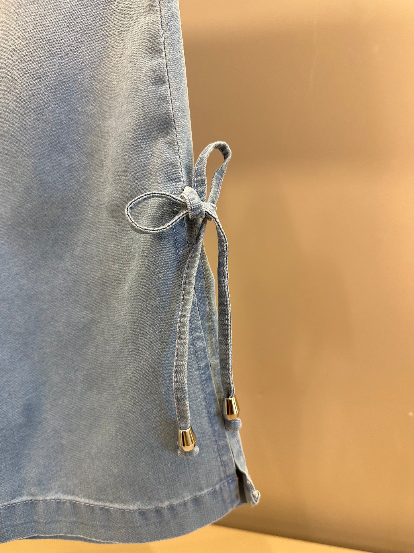 Conjunto Infantil Cropped Maxi Laço Renda e Calça Wide Jeans - Gabriela Aquarela