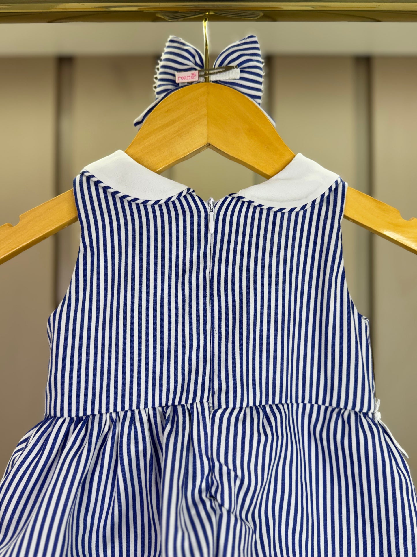 Vestido Bebê Marinheira Golinha, Lacinhos e Aplicações - Roana