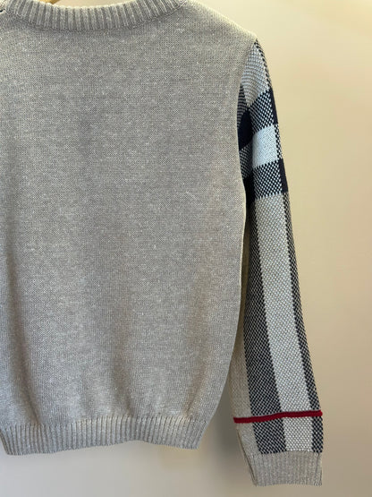 Blusa Bebê Tricot Clássico Jacquard Bege - Um Mais Um