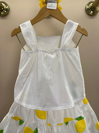Conjunto Infantil Blusa Off e Saia Limões Soleil - Animê
