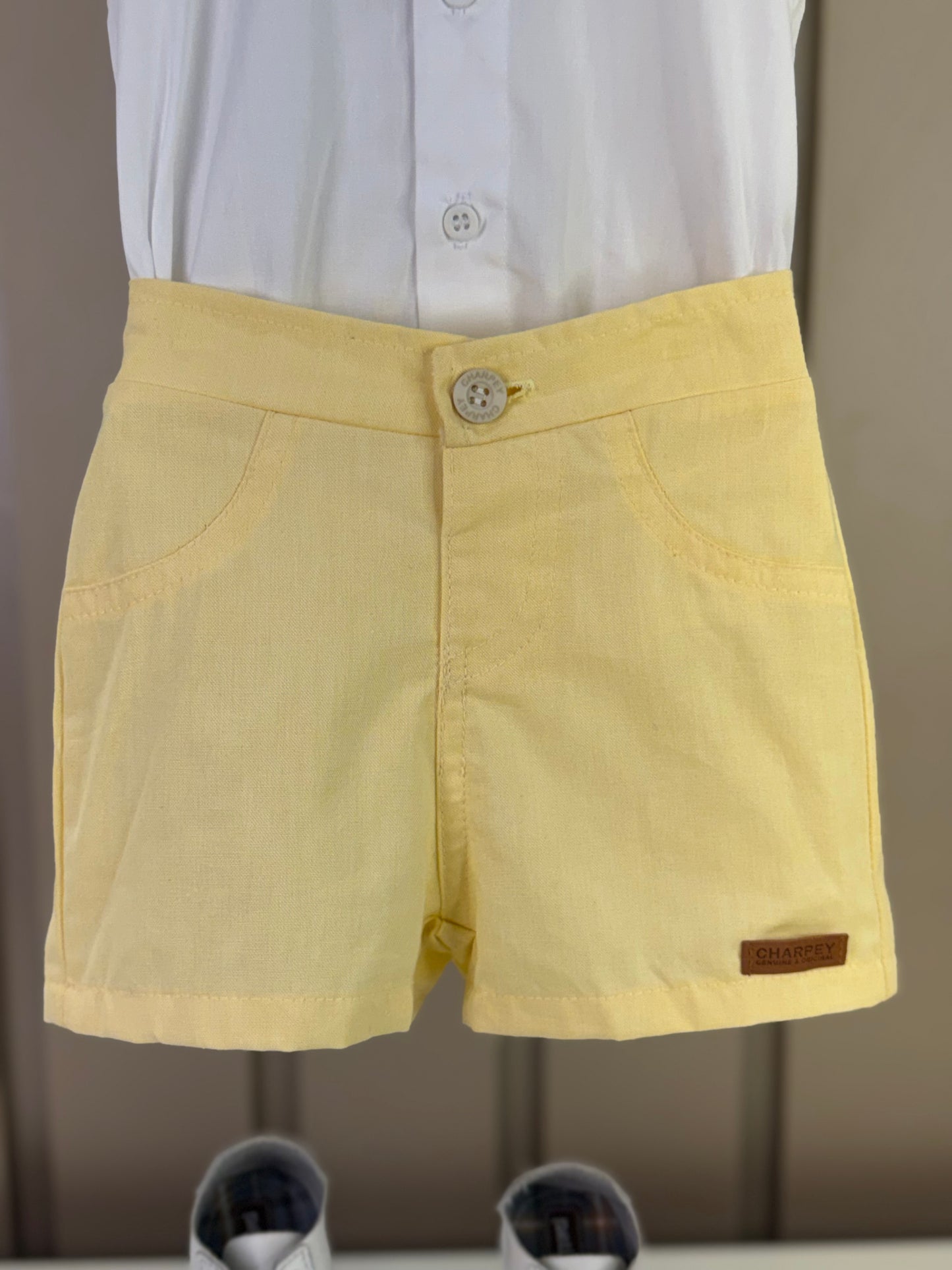 Conjunto Bebê Body-Camisa e Bermuda Oxfordine - Charpey