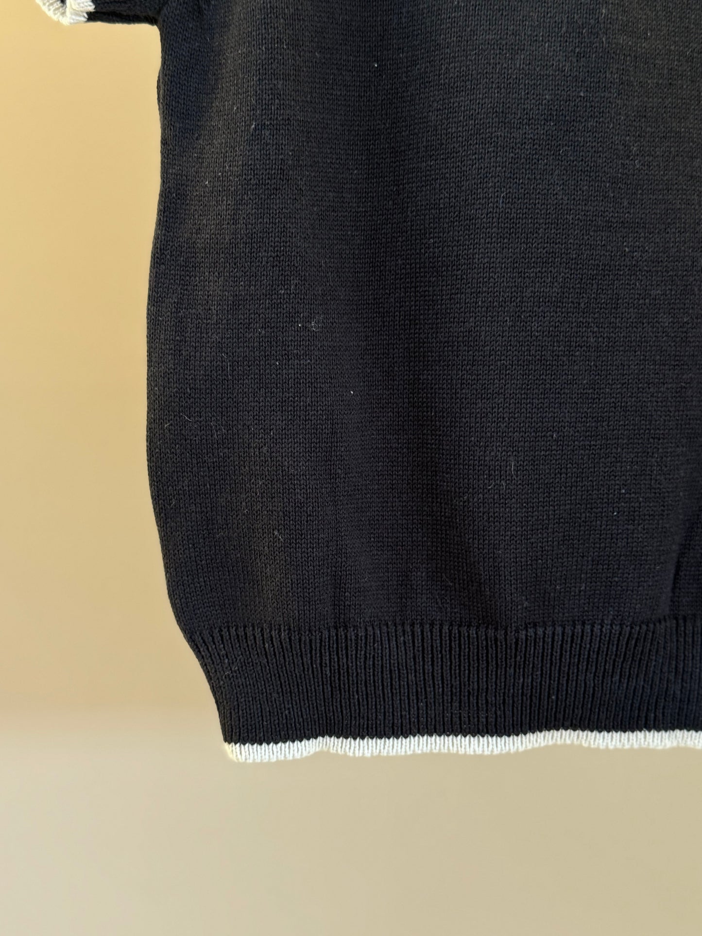 Blusa Infantil Tricot Maxi Laço Bordado Pérolas e Cristais Preta - Pituchinhus
