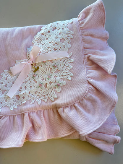 Saída de Maternidade de Algodão Luxo Rosa - Roana