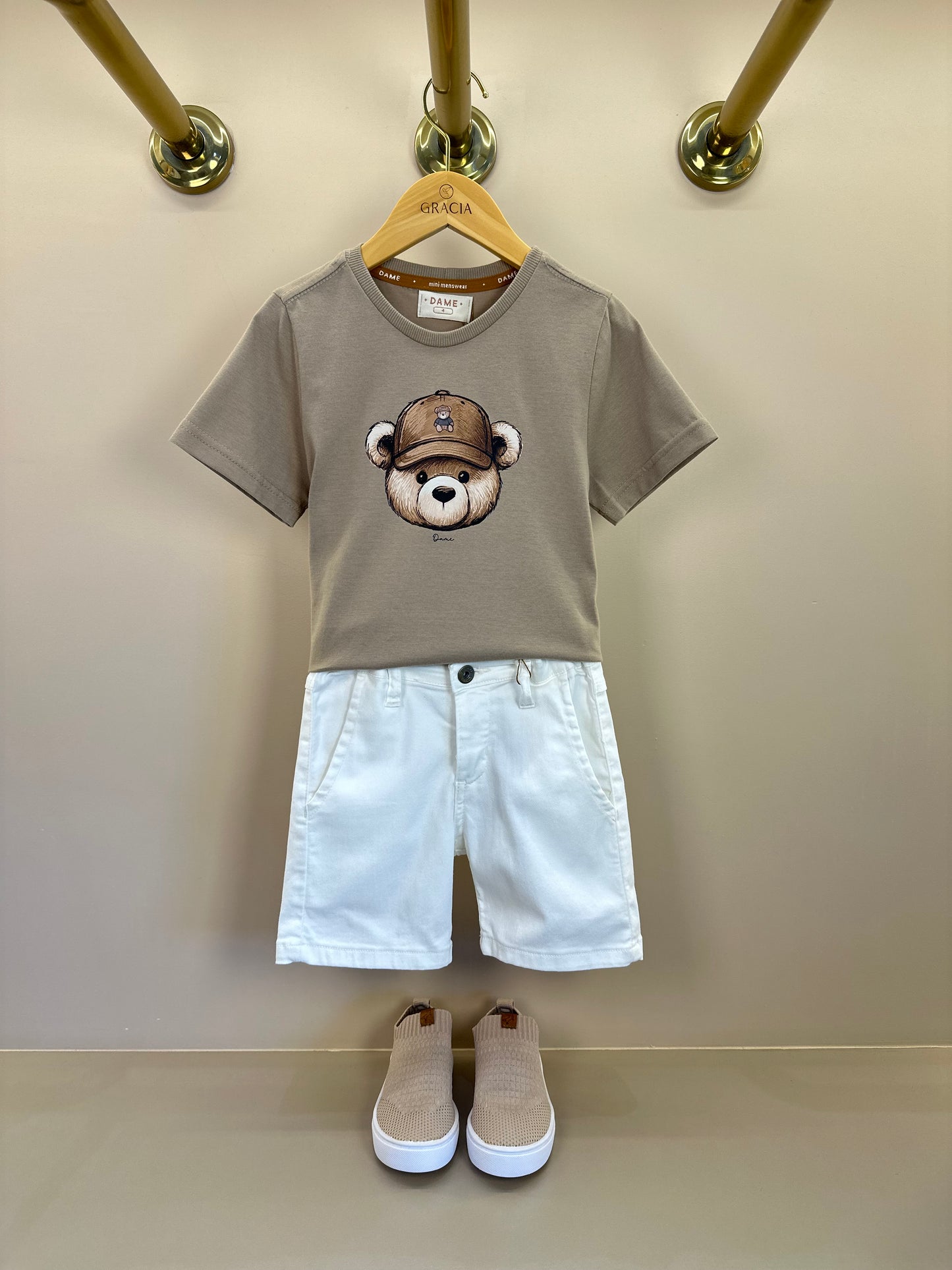 Camiseta Infantil Algodão Teddy Boné Fendi - Dame