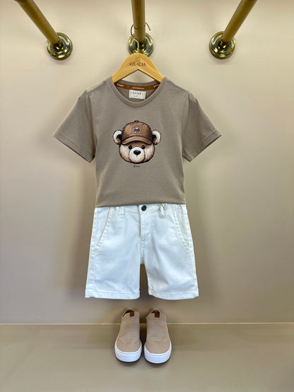 Camiseta Infantil Algodão Teddy Boné Fendi - Dame