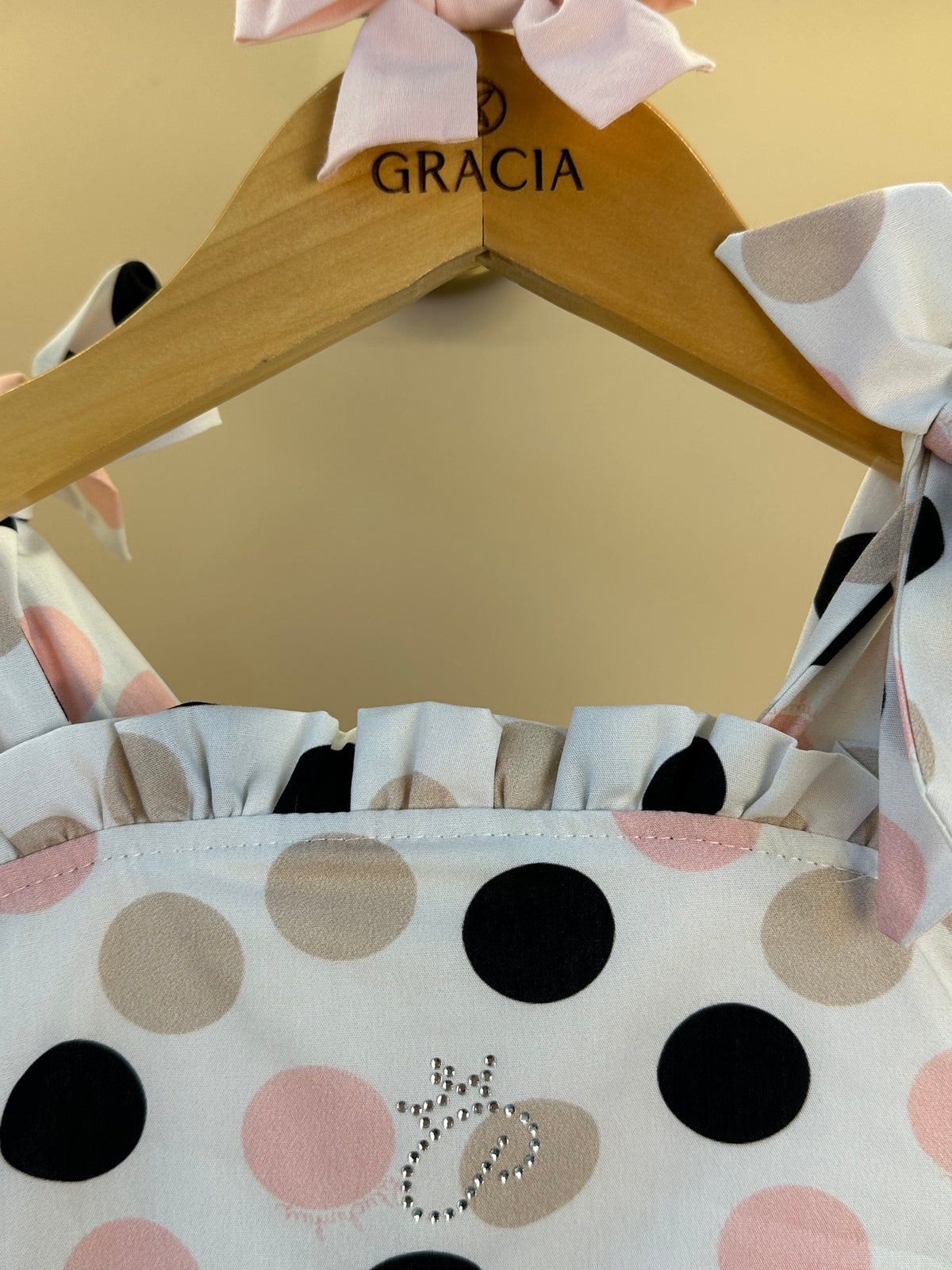 Vestido Infantil Algodão Com Babados e Poá Colorido