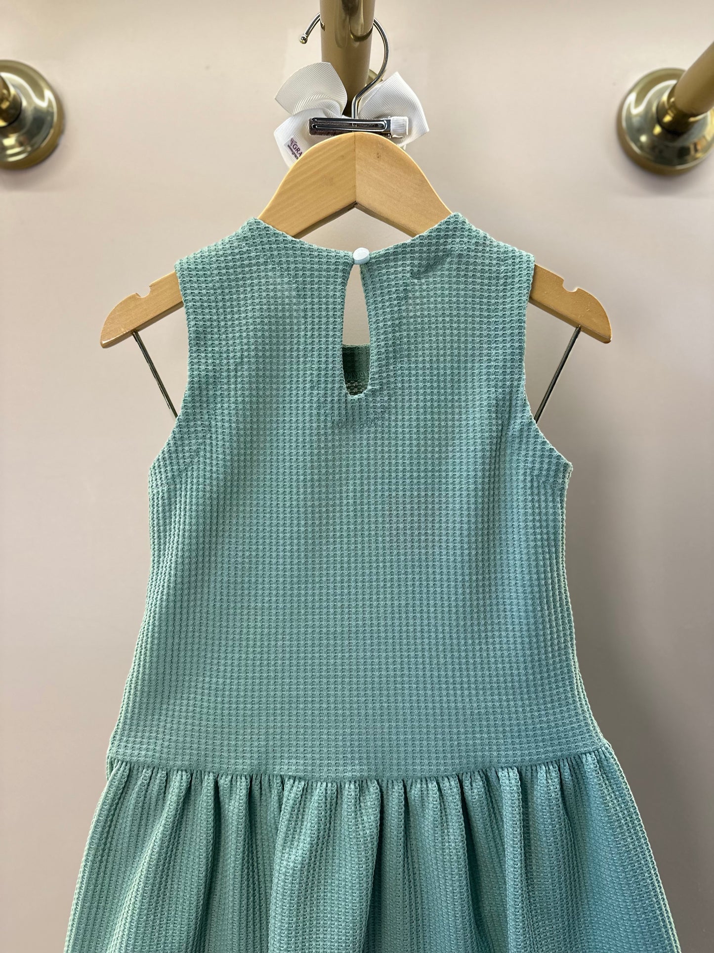 Vestido Infantil Jumper Detalhe Pala e Laço Verde - Beabá