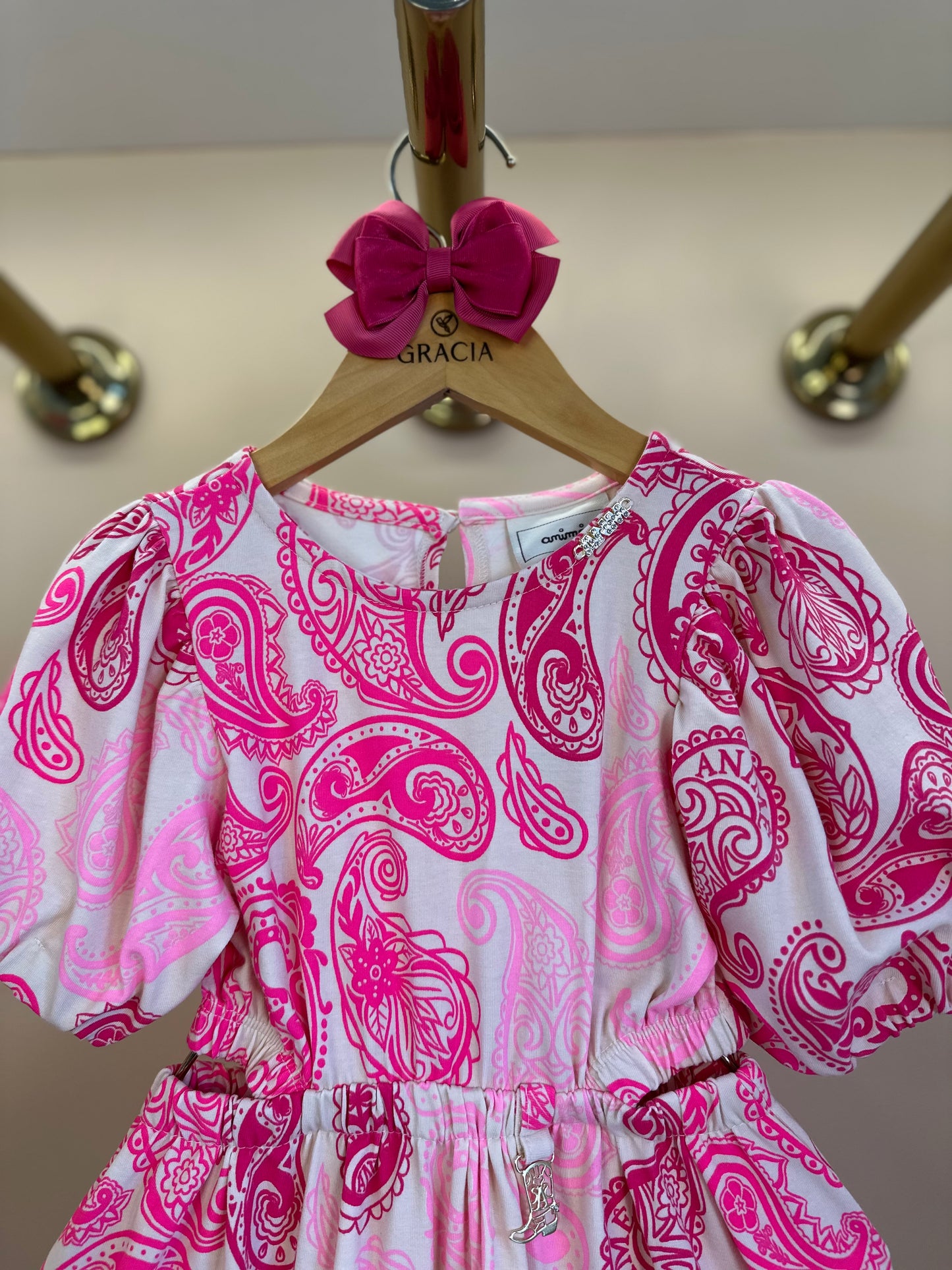 Vestido Infantil Abertura Lateral Paisley ANM - Animê