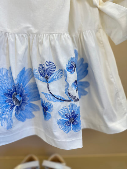 Vestido Infantil Flores Azuis - Animê