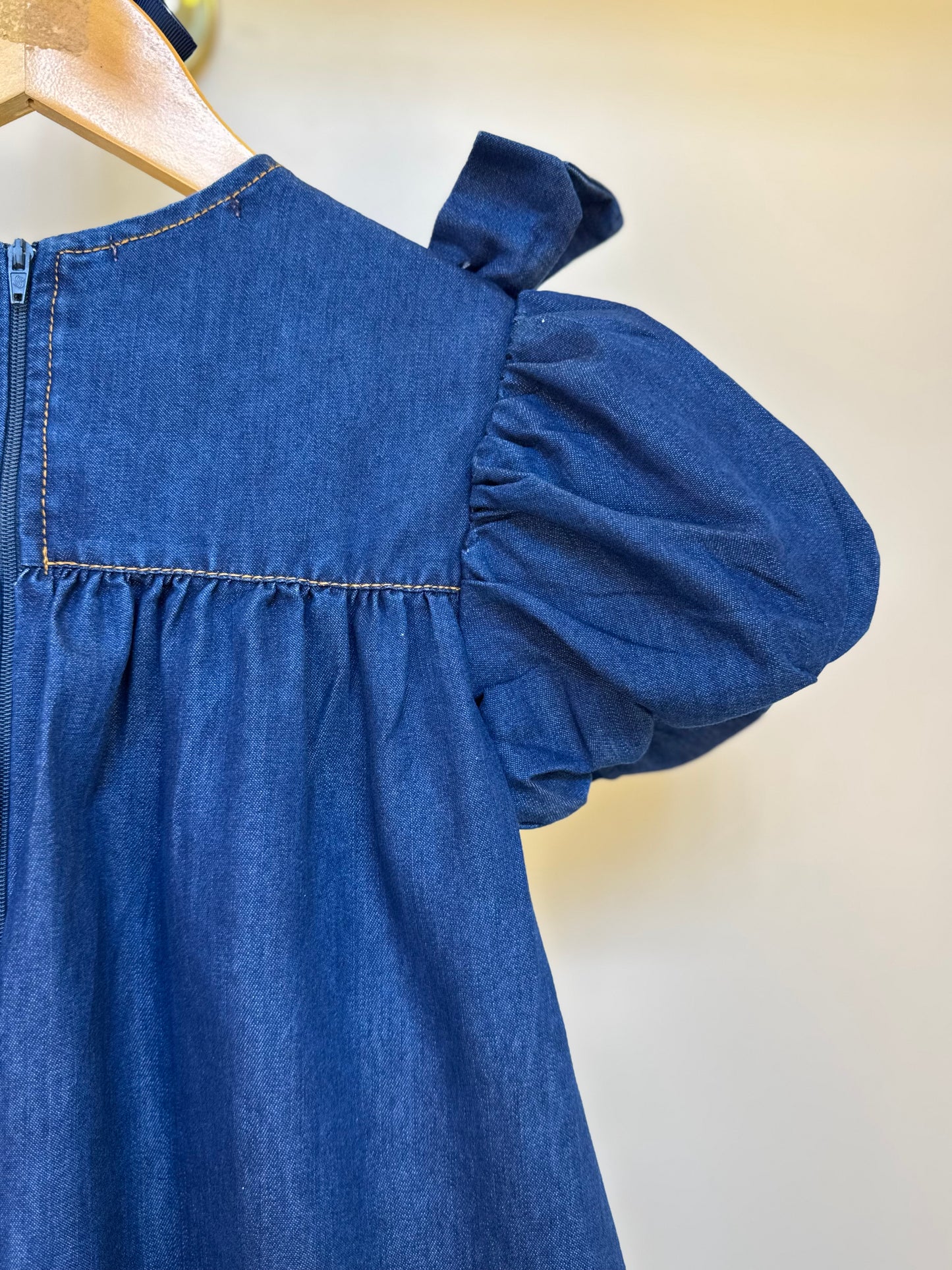 Vestido Infantil Jeans Aplicação Laços - Luluzinha