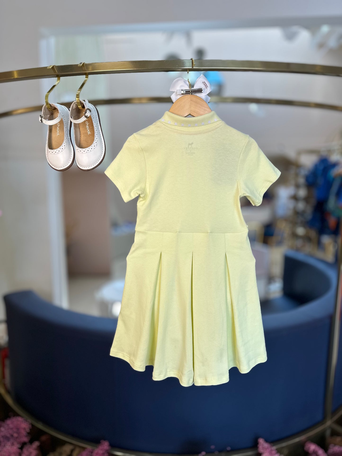 Vestido Infantil Polo com Pregas Verde - Charpey