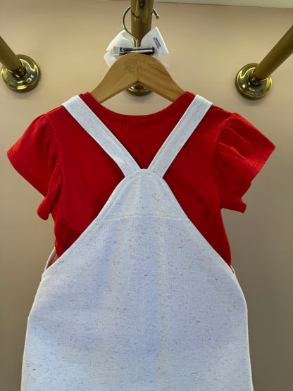 Salopete Infantil Estampada Ursa e Blusa Vermelha - Infanti