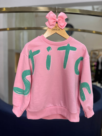 Casaco de Moletom Infantil Stitch Blossom - Animê