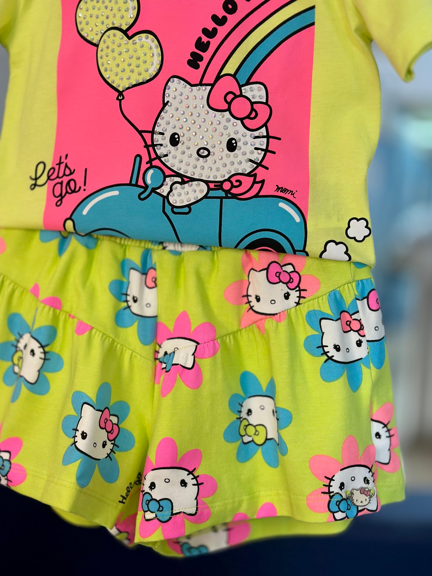 Blusa Infantil Hello Kitty Carro Verde Melão - Momi