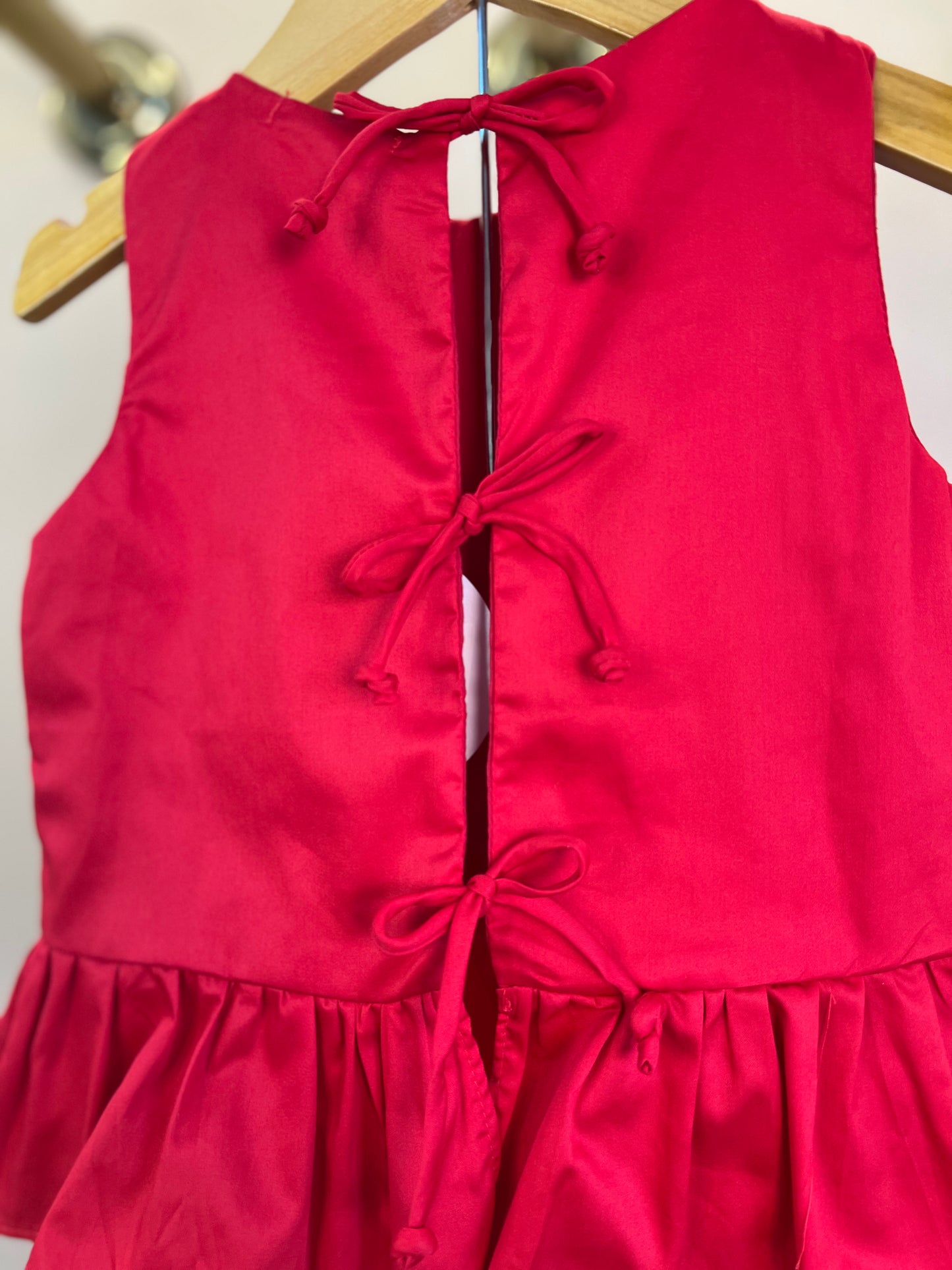 Conjunto Infantil Algodão Vermelho Blusa e Shorts Babados - Petit Cherie