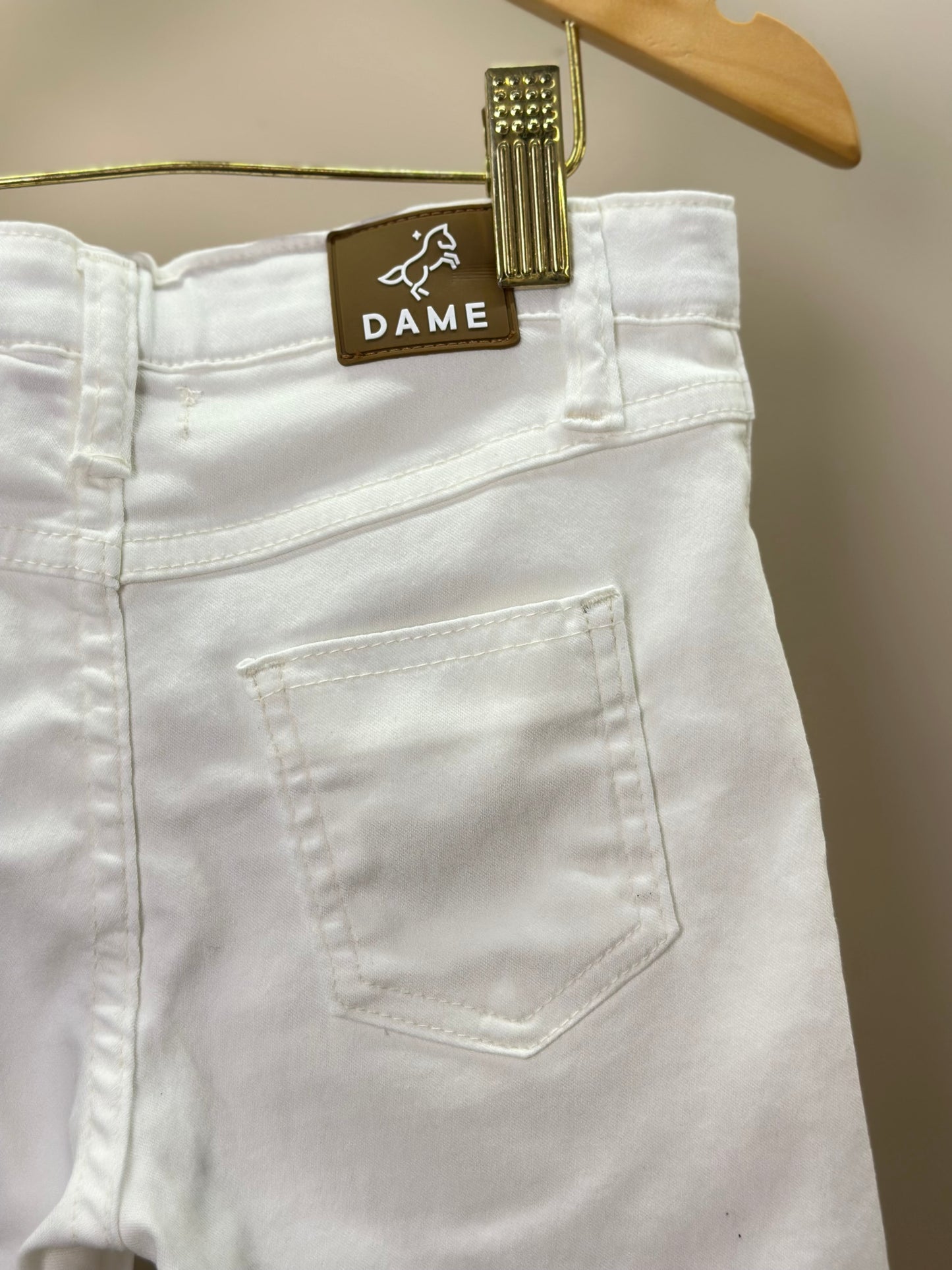 Bermuda Infantil Social Sarja Elastano Off White - Dame