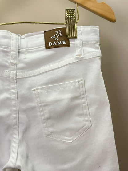 Bermuda Infantil Social Sarja Elastano Off White - Dame