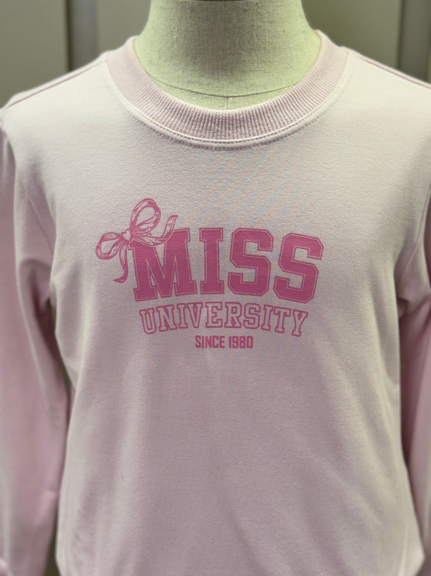 Conjunto Infantil Moletom S Felpa Blusa ML e Calça Miss University Rosa Claro - Beabá